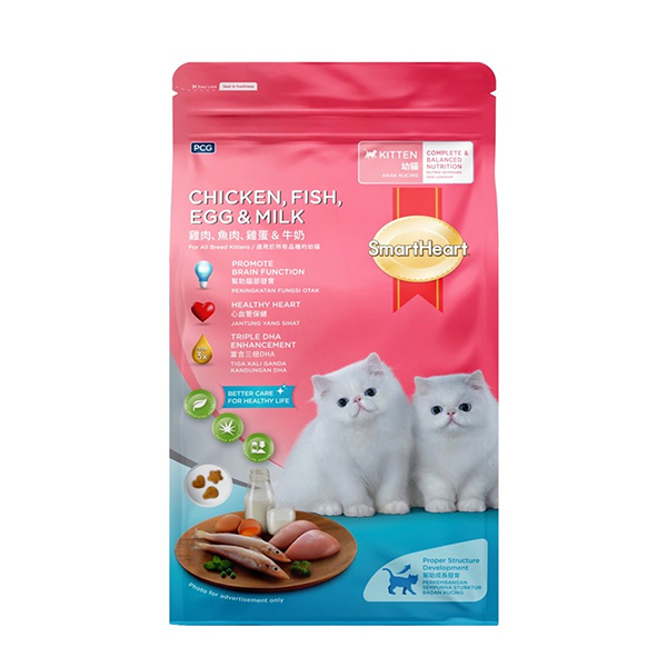 SmartHeart Kitten Food Chicken, Egg, Fish & Milk 1.1kg