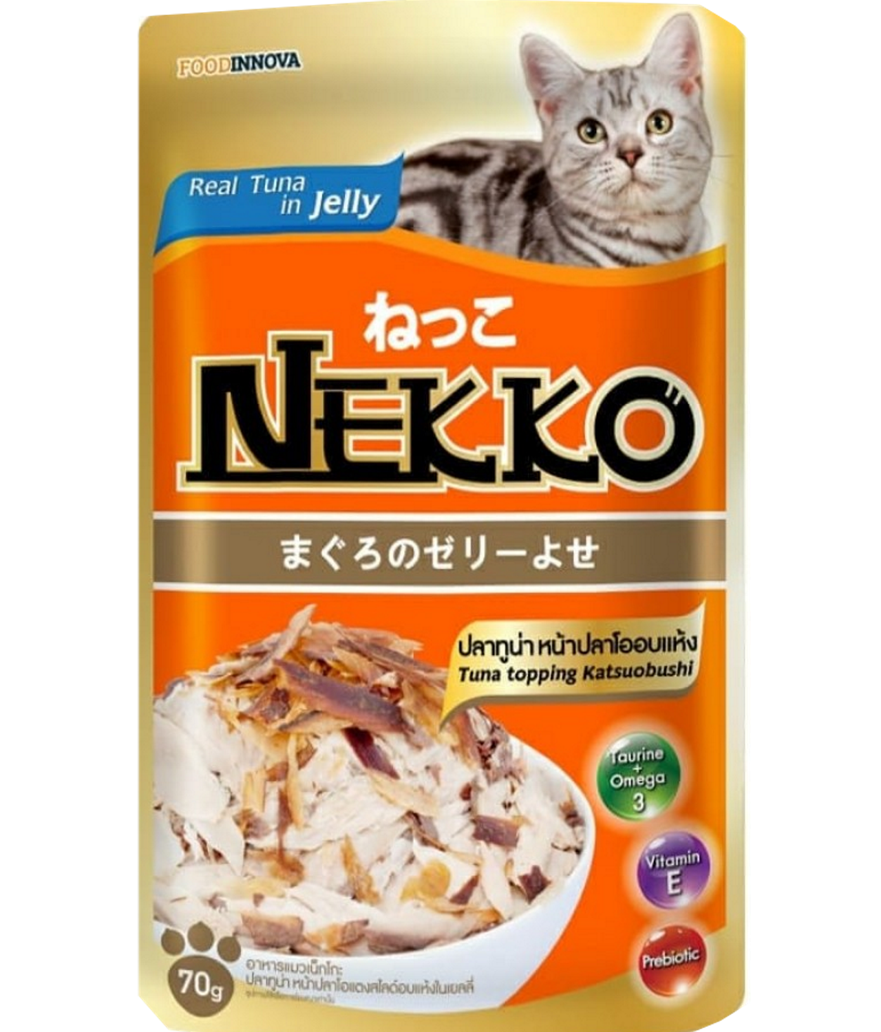 Nekko Pouch Real Tuna Topping Katsuobushi in Jelly 70g