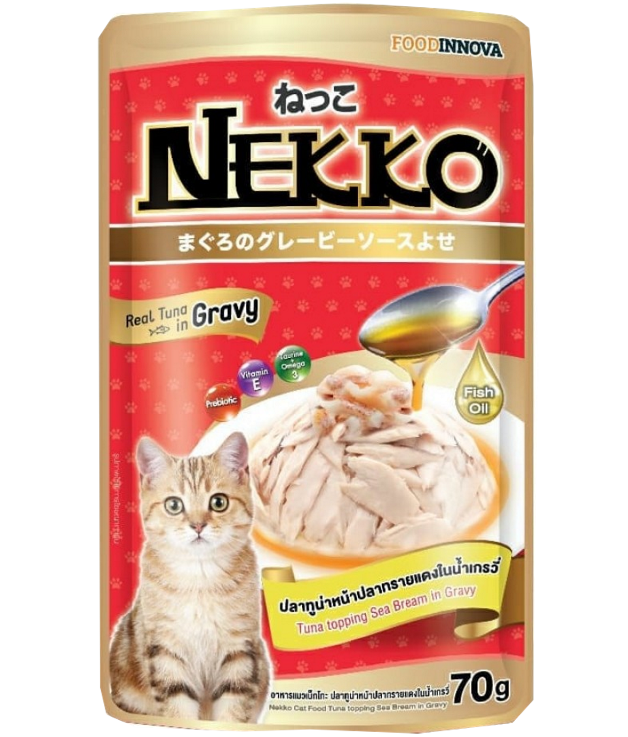 Nekko Cat Pouch Tuna topping Kanikama in Gravy 70g