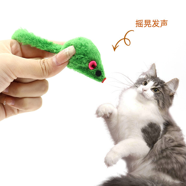 at pet interactive toy simulation colorful little mouse plush play cat bite toy